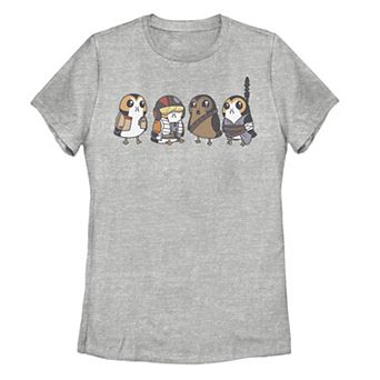 Juniors' Star Wars Cute Porgs Dressed As Characters Portrait Tee
