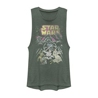 Juniors' Star Wars Vintage Comic Book Muscle Tank Top