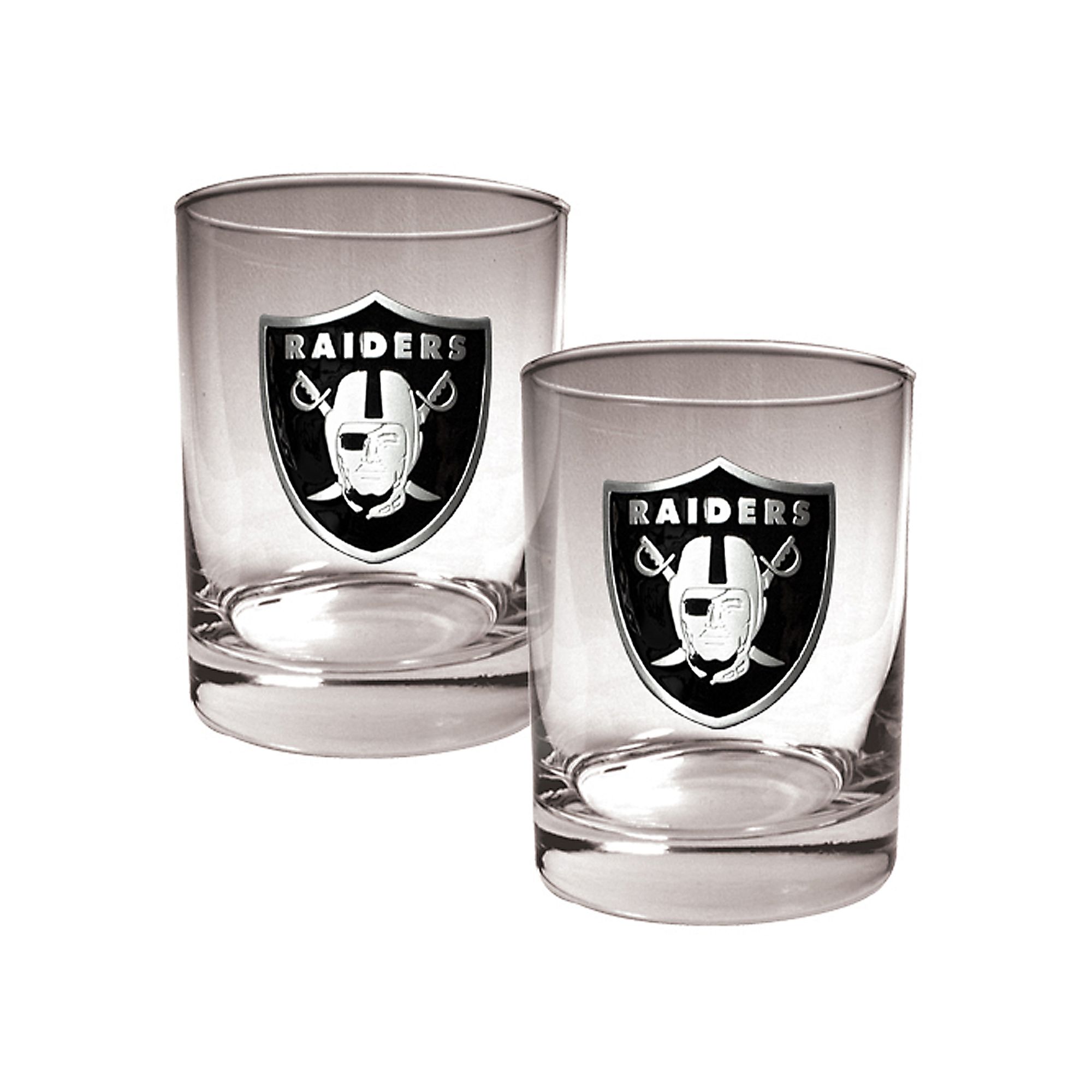 Oakland Raiders 2-pc. Rocks Glass Set, Black
