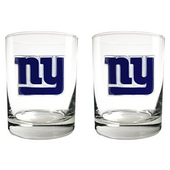 New York Giants 2 pc Rocks Glass Set