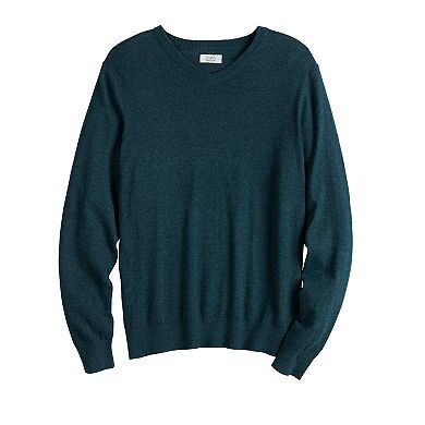 Men's Croft & Barrow® Easy-Care Solid V-Neck Sweater