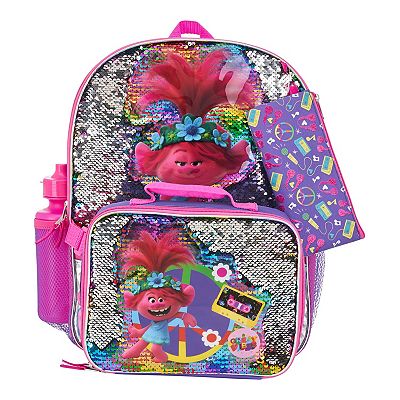Trolls backpack and lunchbox top