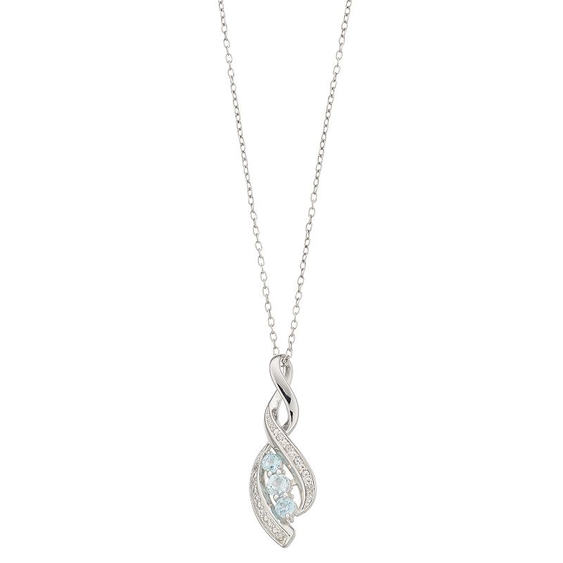 RADIANT GEM Sterling Silver Blue Topaz, White Sapphire & Diamond Accent In