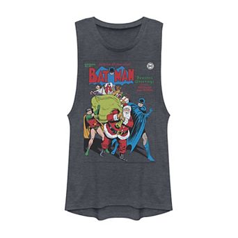 Juniors' DC Comics "Seasons Greetings From Batman And Robin" Christmas Muscle Tank Top