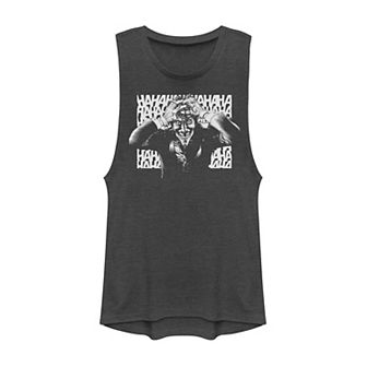 Juniors' DC Comics The Joker Crazy Laugh Muscle Tank Top