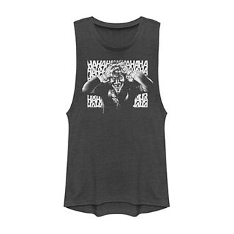 Juniors' DC Comics The Joker Crazy Laugh Muscle Tank Top