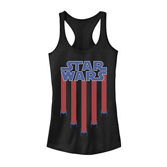 Juniors' Star Wars T.I.E. Fighter Star Spangled Banner July 4th Tank Top