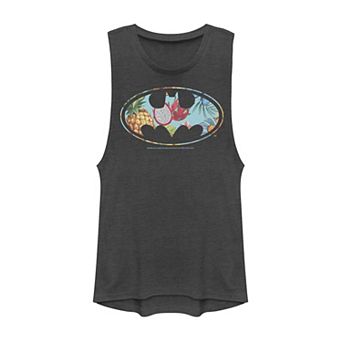 Juniors' DC Comics Batman Fruit Logo Muscle Tank Top