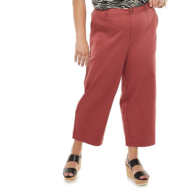 Plus Size Now Gen By Sonoma Goods For Life Wide Leg Crop Pants