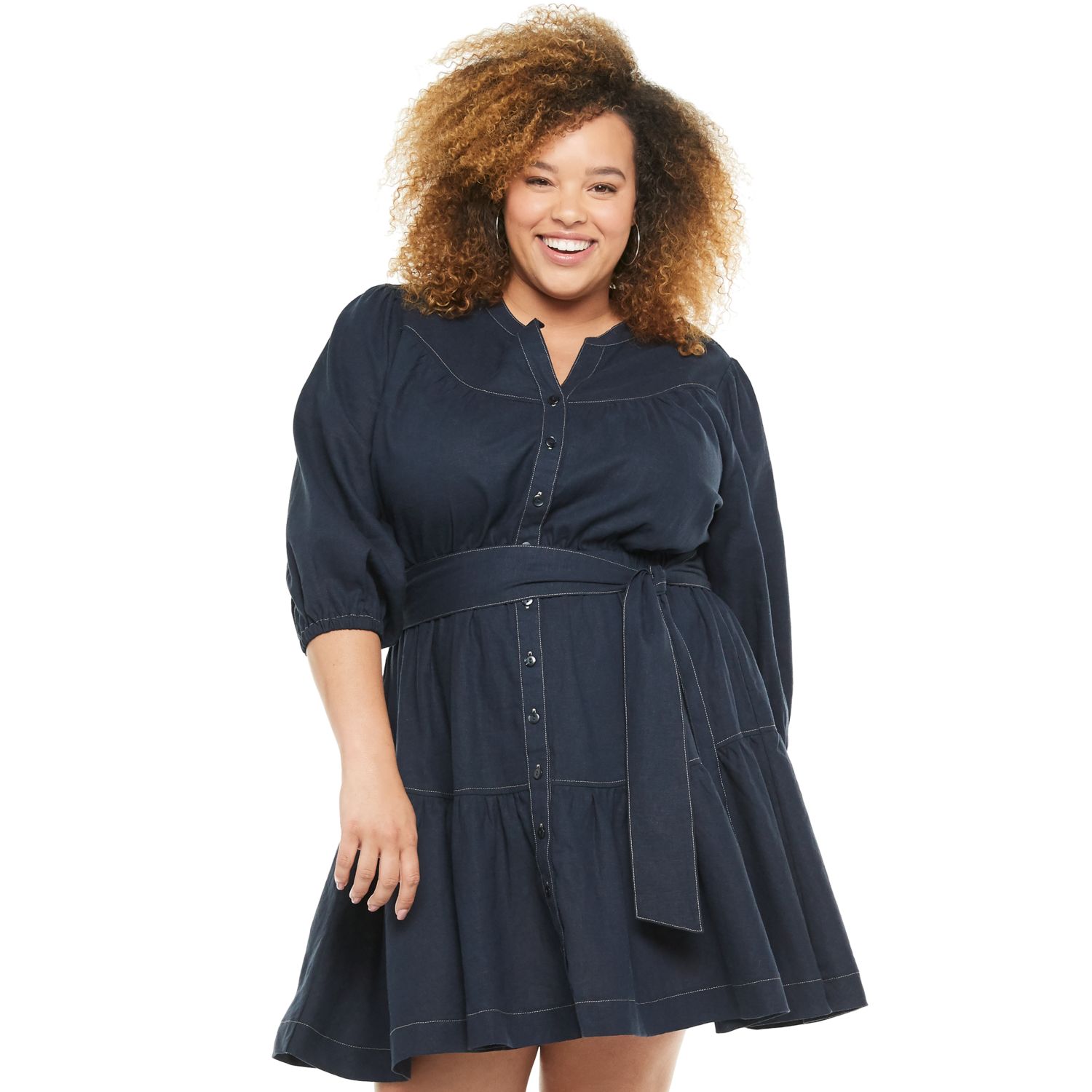 plus size chambray shirt dress