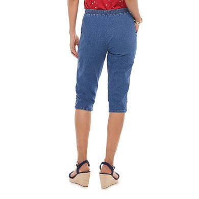 Women's Croft & Barrow® Pull-On Bow Accent Skimmer Jeans