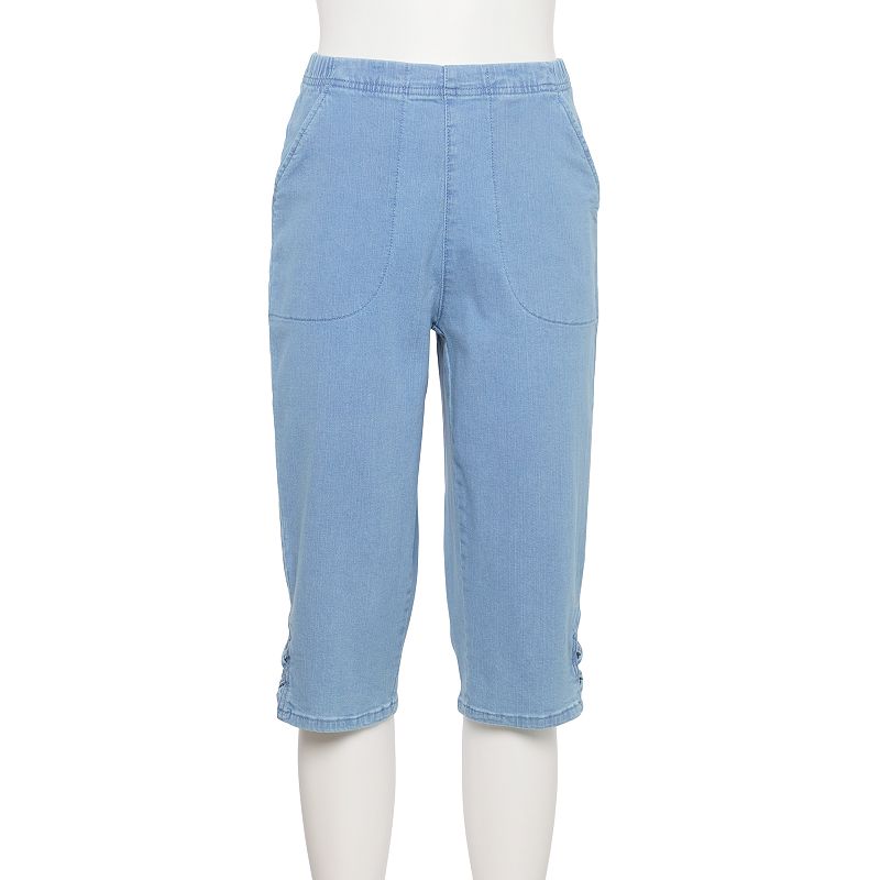 Womens Croft & Barrow Embellished Hem Skimmer Jeans, Size: XS, Light Blue