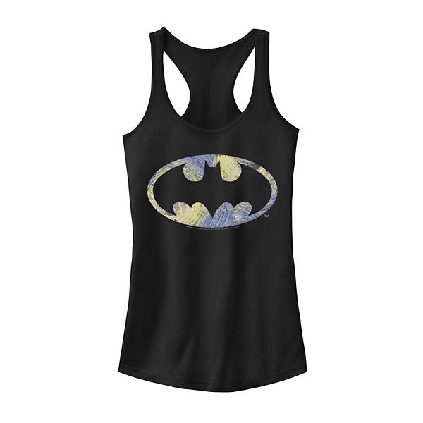 Juniors' DC Comics Batman Starry Night Logo Tank Top