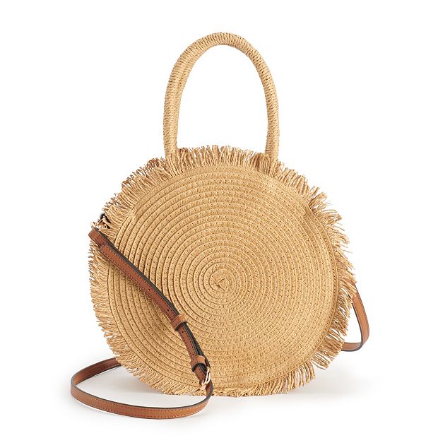 LC Lauren Conrad Wicker Top Handle Bag