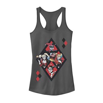 Juniors' DC Comics Batman The Many Faces of Harley Quinn Tank Top