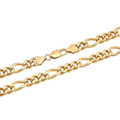 Men's Ion-Plated Stainless Steel Figaro Link Chain Necklace - 24 in.