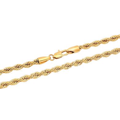 Men's Ion-Plated Stainless Steel Rope Link Chain Necklace - 24 in.