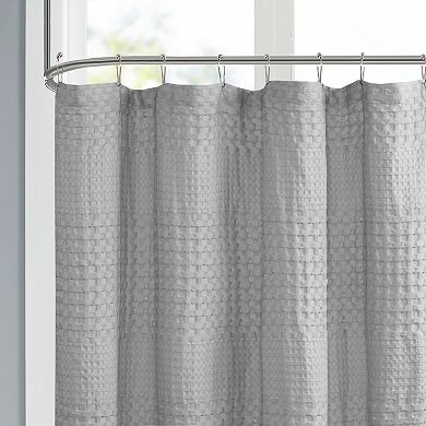 Madison Park Eider Super Waffle Textured Solid Shower Curtain