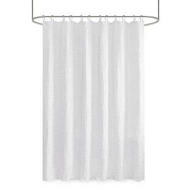 Madison Park Eider Super Waffle Textured Solid Shower Curtain