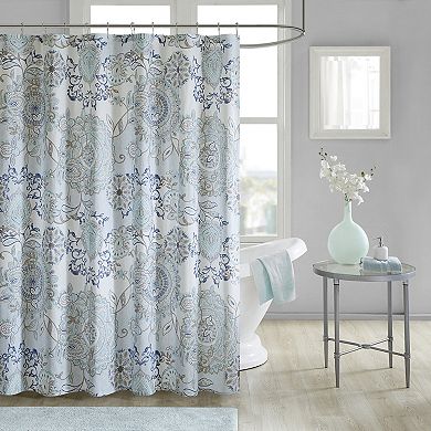 Madison Park Loleta Cotton Printed Shower Curtain