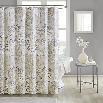 Madison Park Loleta Cotton Printed Shower Curtain