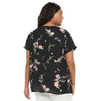 Plus Size Croft & Barrow® Pleated Front Top