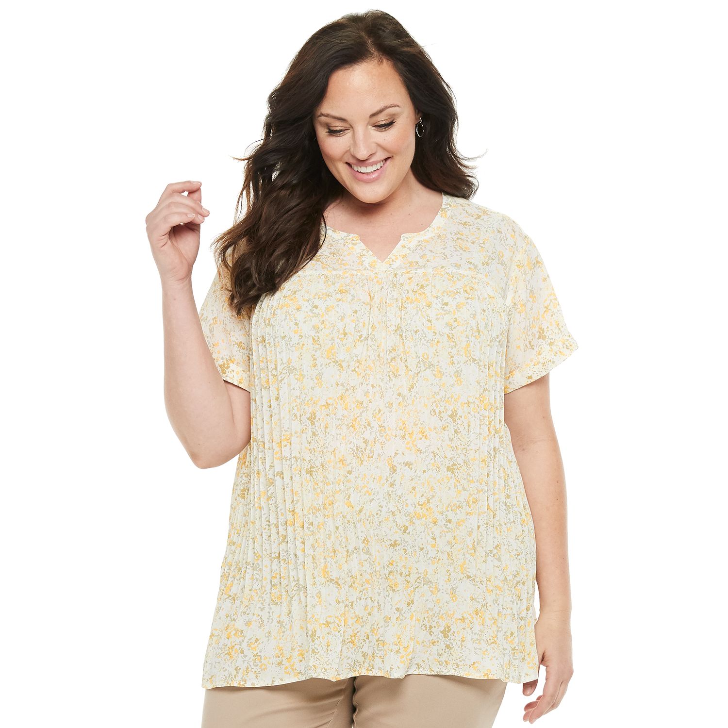 yellow plus size tops