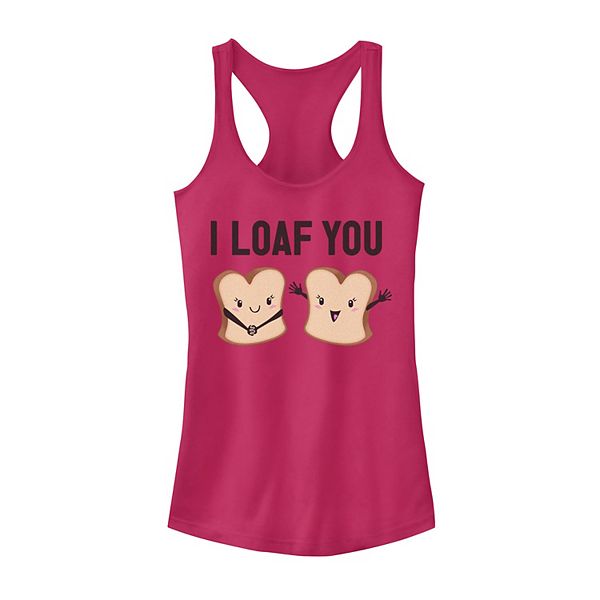 Juniors' I Loaf You Happy Pieces Of Toast Tank Top
