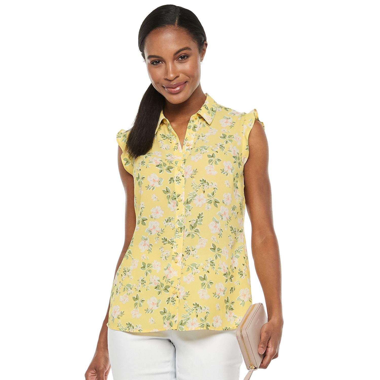 kohls yellow blouse