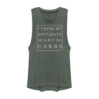 Juniors' "I Think My Soulmate Might Be Carbs" Muscle Tank Top