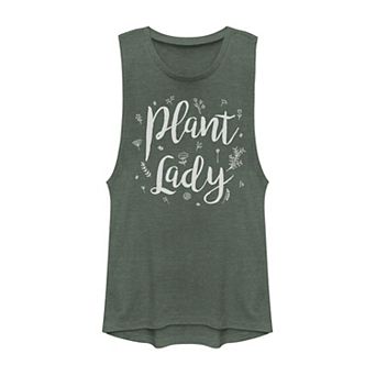 Juniors' Plant Lady Text Muscle Tank Top
