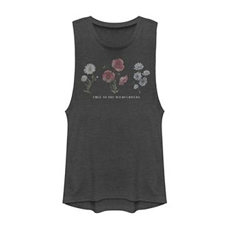 Juniors' "Free as the Wildflowers" Muscle Tank Top