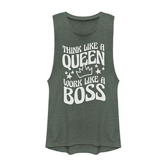 Juniors' Fifth Sun "Think Like A Queen Work Like A Boss" Muscle Tank Top