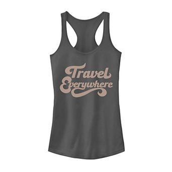 Juniors' Travel Everywhere Script Tank Top