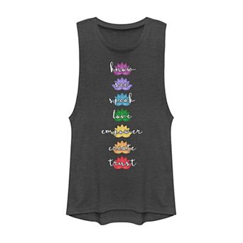 Juniors' Fifth Sun Chakra Lotuses Muscle Tank Top