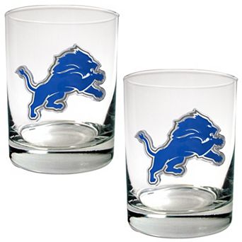 Detroit Lions 2 pc Rocks Glass