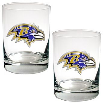 Baltimore Ravens 2 pc Rocks Glass Set