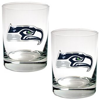 Seattle Seahawks 2 pc Rocks Glass Set