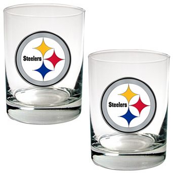 Pittsburgh Steelers 2 pc Rocks Glass Set