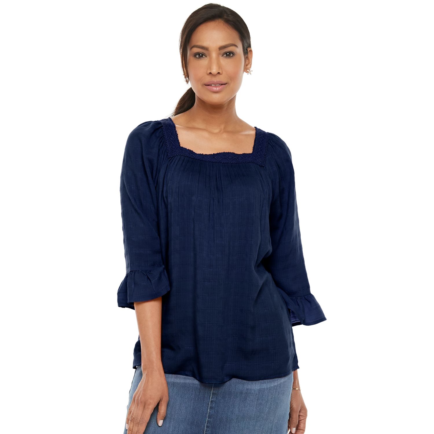 square neck peasant top