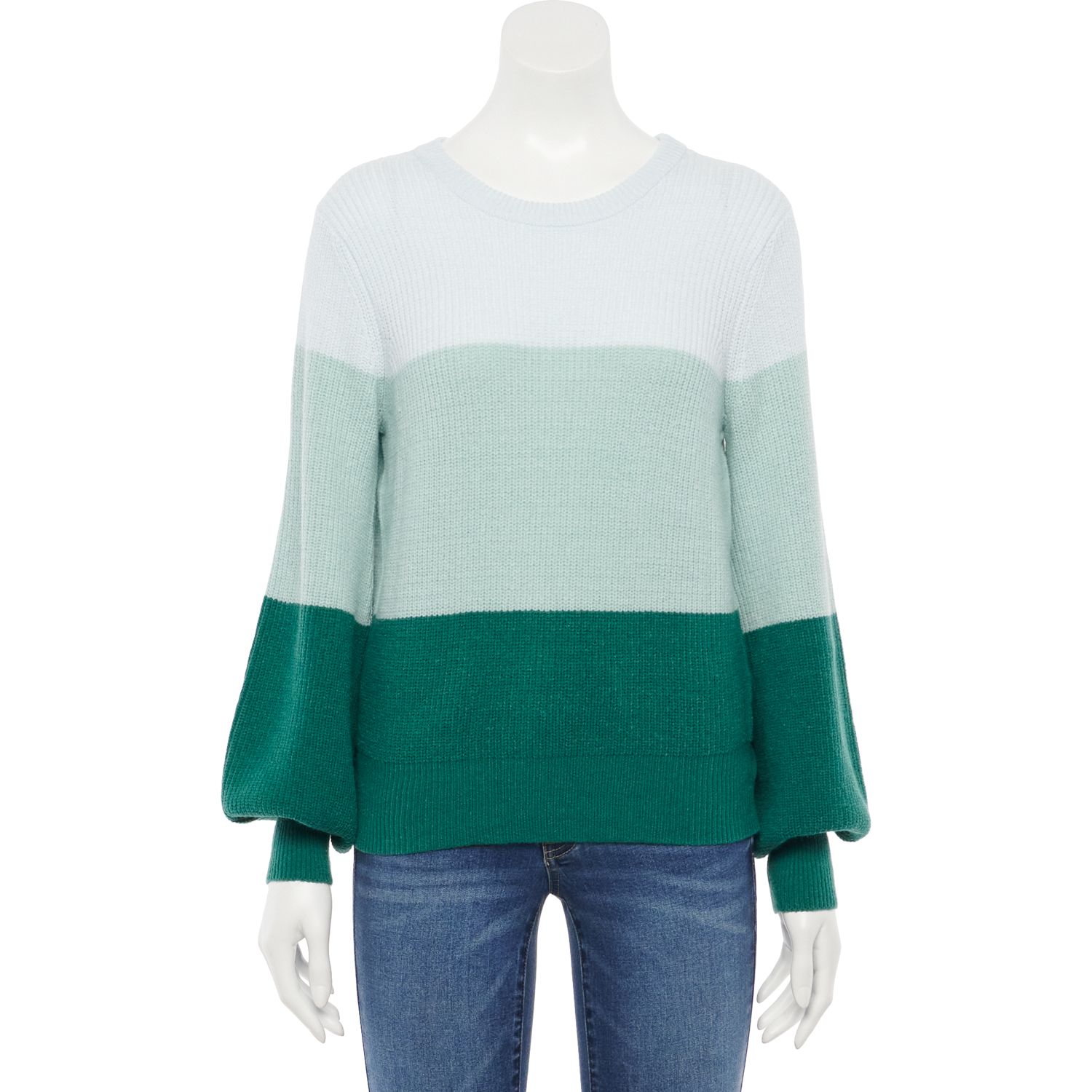 balloon sleeve crew neck