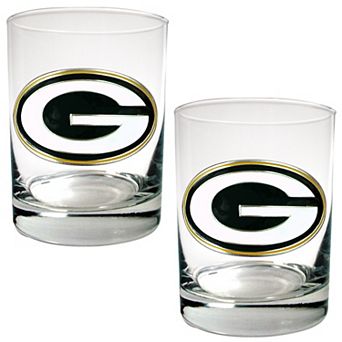 Green Bay Packers 2 pc Rocks Glass Set