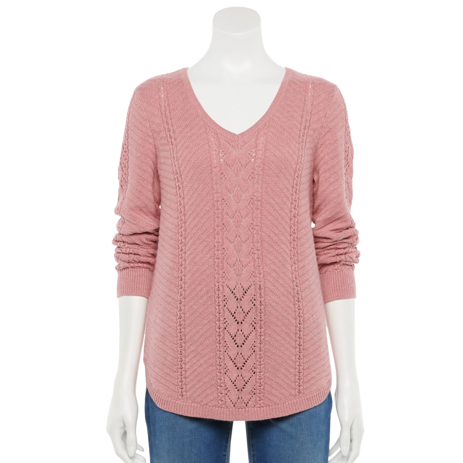 kohls pink sweater