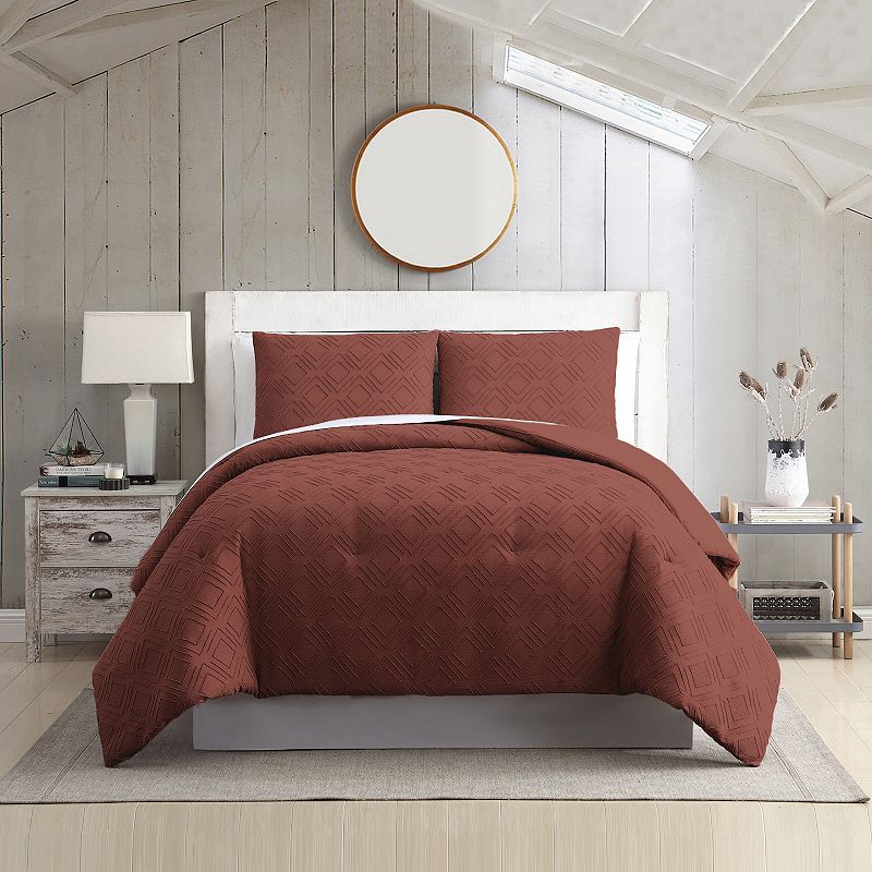 Modern Threads 3-piece Comforter & Sham Set, Red, Queen