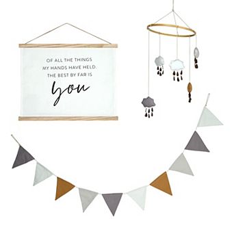 Kids New View Neutral Baby Nursery Wall Decor 3 pc Set