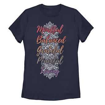 Juniors' "Mindful Balanced" Graphic Tee