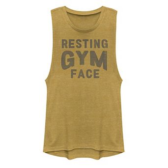 Juniors' "Resting Gym Face" Muscle Graphic Tank Top