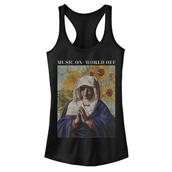 Juniors' "Music On World Off" Art Graphic Tank Top