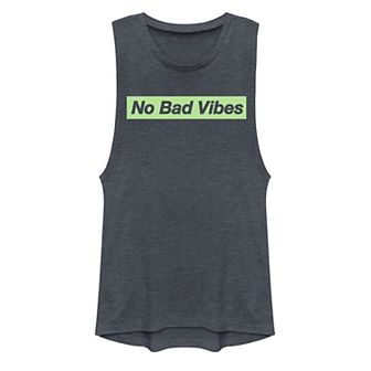 Juniors' "No Bad Vibes" Muscle Graphic Tank Top
