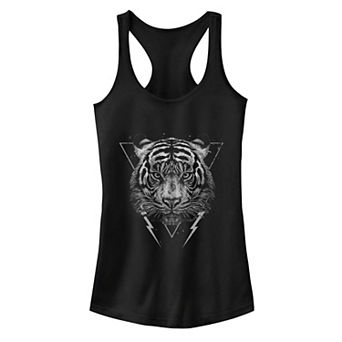 Juniors' Grunge Tiger Graphic Tank Top